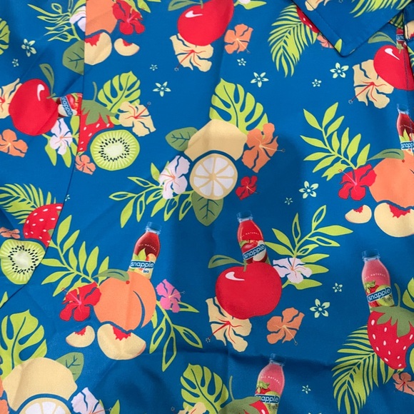 SNAPPLE Hawaiian Shirt Men's XL Multicolored Tropical Fruit Button-Up Shirt-NEW - Picture 5 of 5